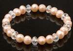Pink Pearls with White Crystal